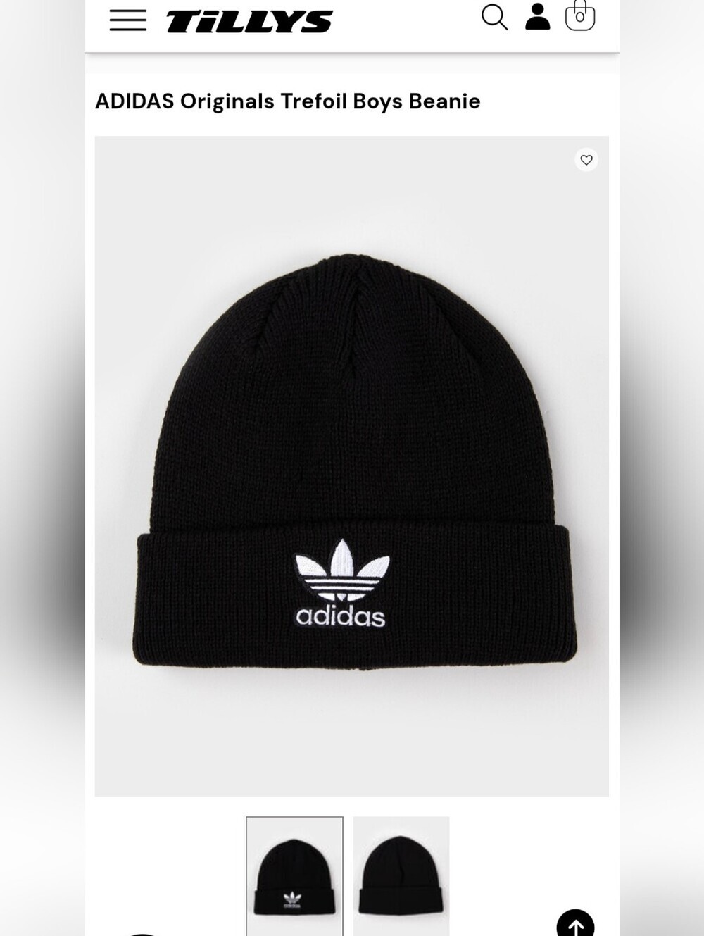 Adidas Black Trefoil Cuffed Beanie NWOT